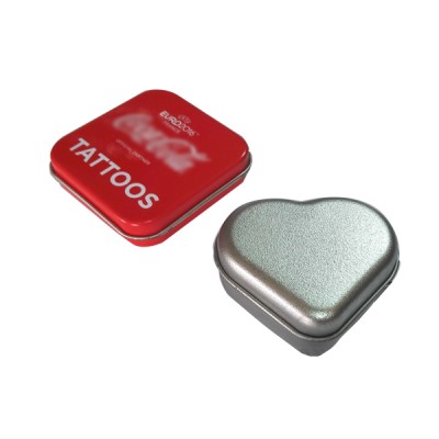 custom small square heart shaped premiums tin box case